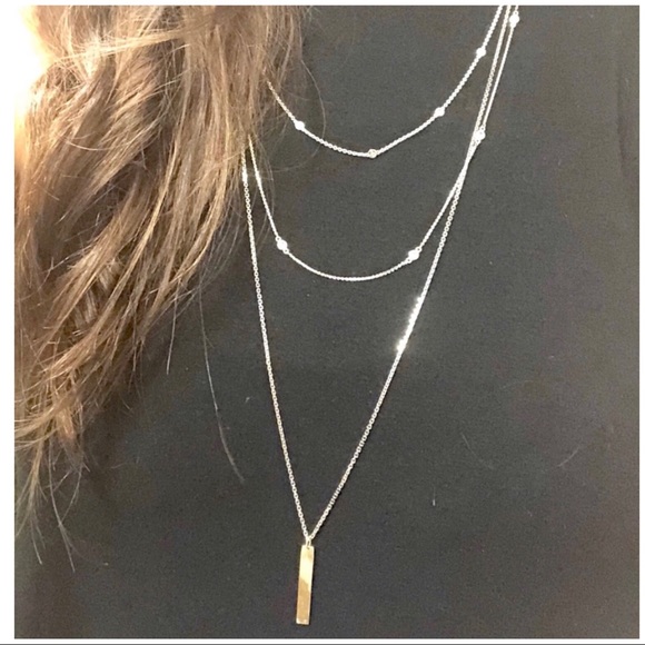 1.07c Diamond Necklace Triple Strand Gold Necklace - Picture 3 of 6